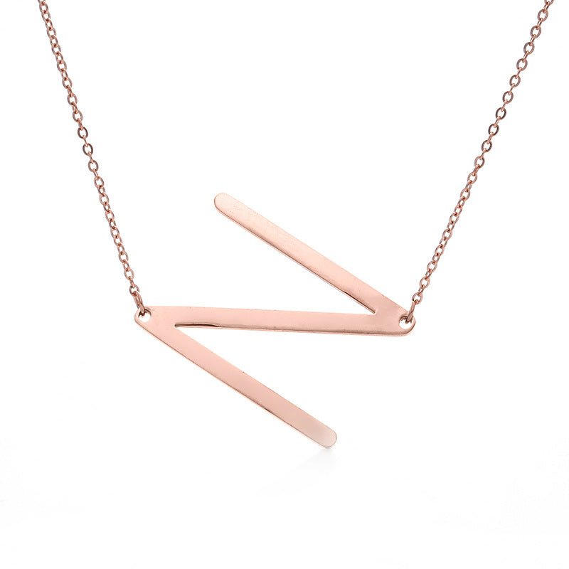 Fabulous Rose Gold Plated Stainless Steel Initial Letter Pendant Necklace | Luxury Home Accessories | Heulog Glow