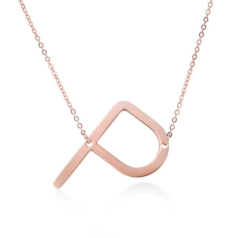 Fabulous Rose Gold Plated Stainless Steel Initial Letter Pendant Necklace | Luxury Home Accessories | Heulog Glow