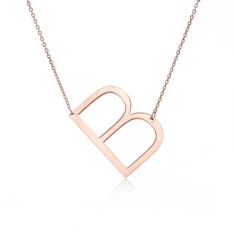 Fabulous Rose Gold Plated Stainless Steel Initial Letter Pendant Necklace | Luxury Home Accessories | Heulog Glow