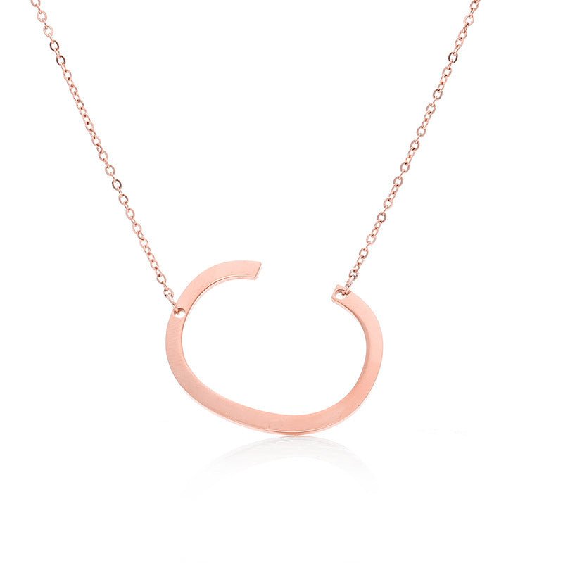 Fabulous Rose Gold Plated Stainless Steel Initial Letter Pendant Necklace | Luxury Home Accessories | Heulog Glow