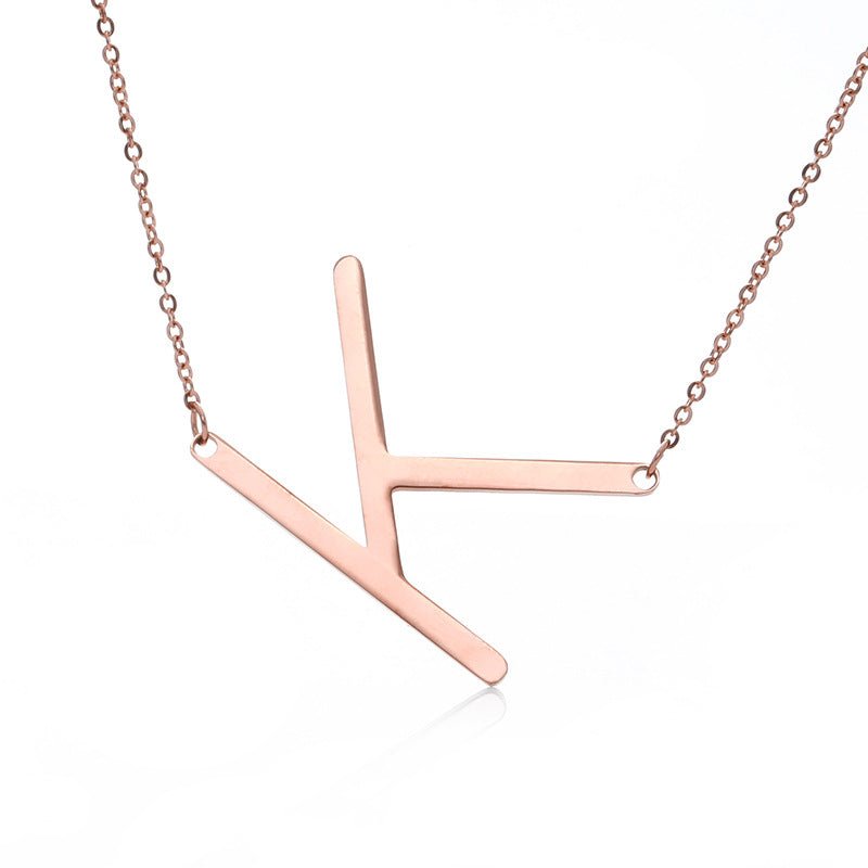 Fabulous Rose Gold Plated Stainless Steel Initial Letter Pendant Necklace | Luxury Home Accessories | Heulog Glow