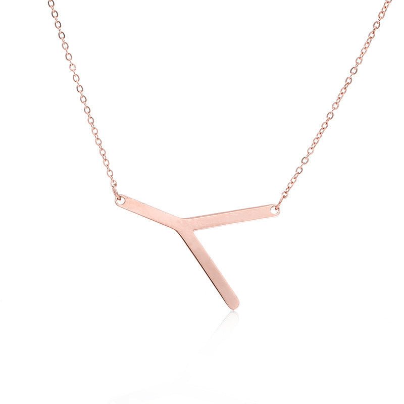 Fabulous Rose Gold Plated Stainless Steel Initial Letter Pendant Necklace | Luxury Home Accessories | Heulog Glow