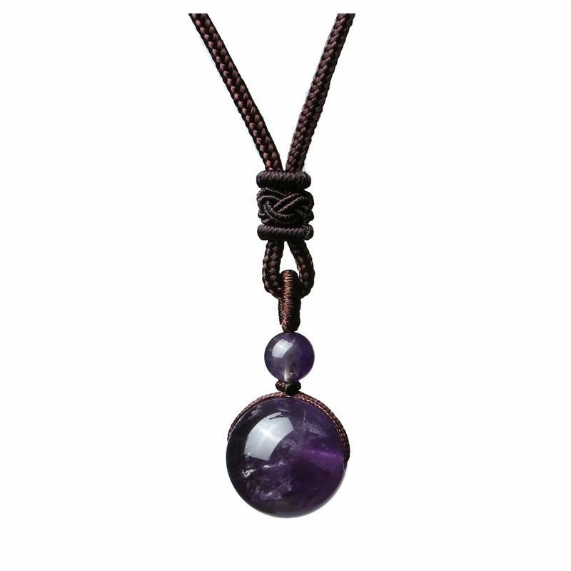 Fashion 16mm Natural Obsidian Pendant Amethyst Necklace For Men And Women | Luxury Home Accessories | Heulog Glow