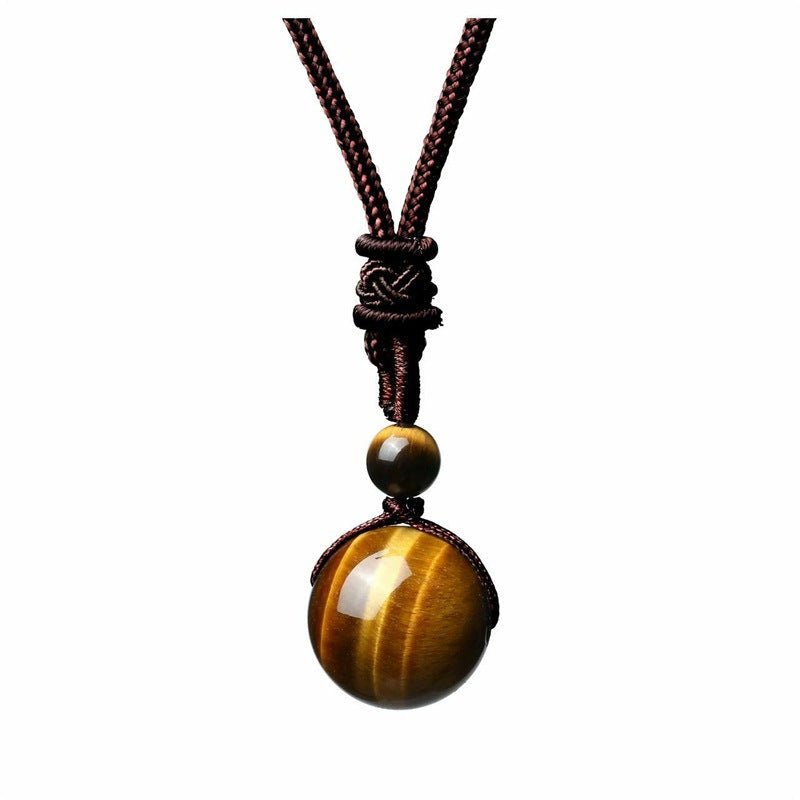 Fashion 16mm Natural Obsidian Pendant Amethyst Necklace For Men And Women | Luxury Home Accessories | Heulog Glow