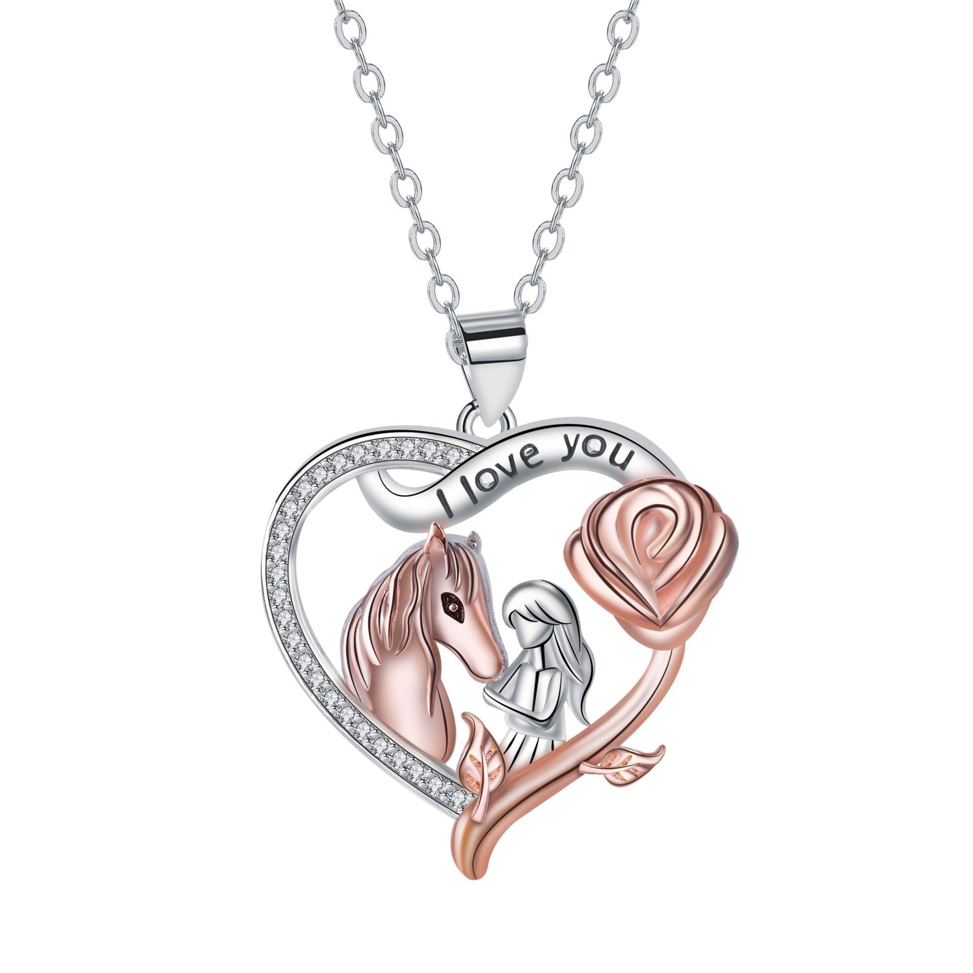 Fashion Girl And Horse Necklace Women's Valentine's Day Gift | Luxury Home Accessories | Heulog Glow