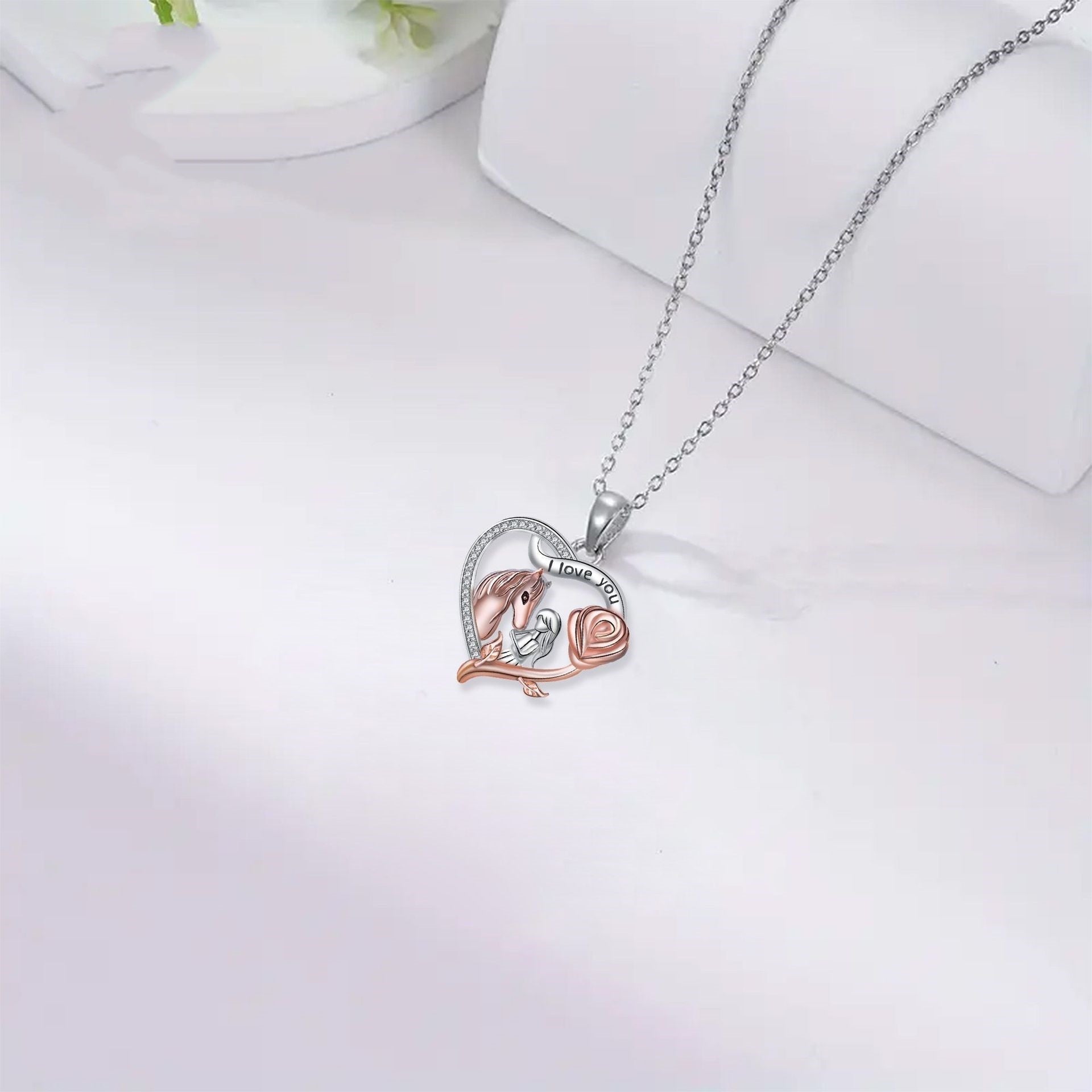 Fashion Girl And Horse Necklace Women's Valentine's Day Gift | Luxury Home Accessories | Heulog Glow