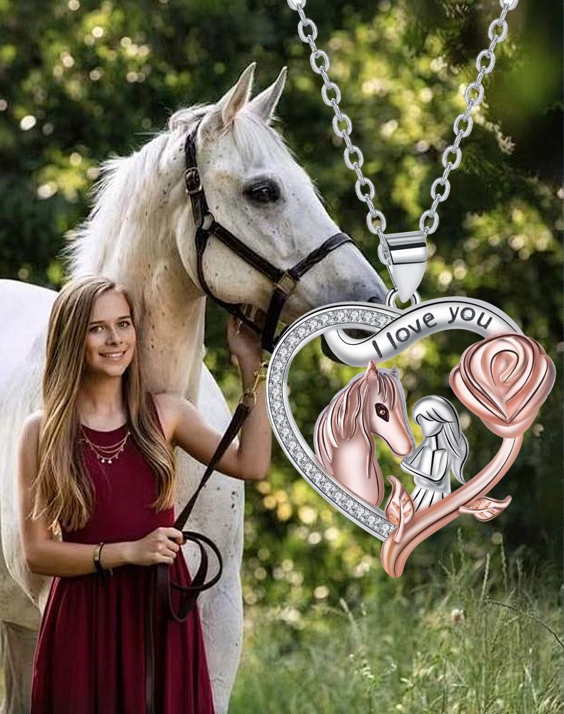 Fashion Girl And Horse Necklace Women's Valentine's Day Gift | Luxury Home Accessories | Heulog Glow