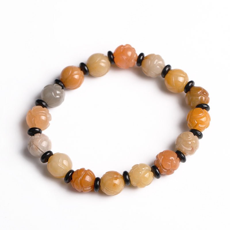 Fashion Golden Silk Jade Lotus Beads Jade Beaded Bracelet | Luxury Home Accessories | Heulog Glow