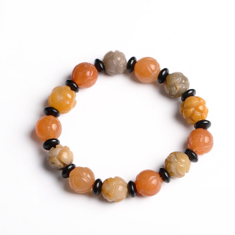 Fashion Golden Silk Jade Lotus Beads Jade Beaded Bracelet | Luxury Home Accessories | Heulog Glow