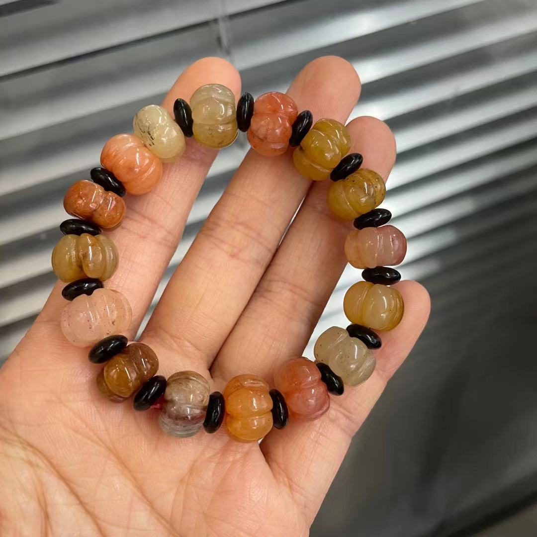 Fashion Golden Silk Jade Lotus Beads Jade Beaded Bracelet | Luxury Home Accessories | Heulog Glow