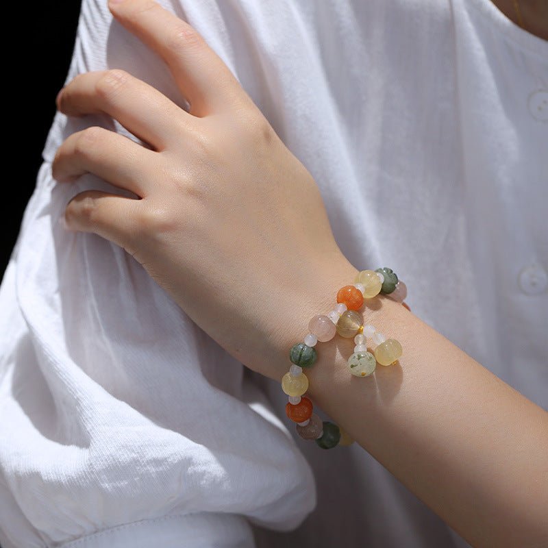 Fashion Golden Silk Jade Lotus Beads Jade Beaded Bracelet | Luxury Home Accessories | Heulog Glow