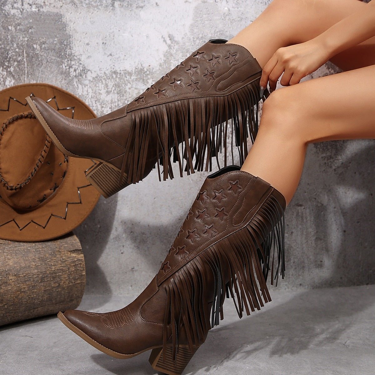 Fashion High Heel Tassel Embroidery Women's Leather Boots | Luxury Home Accessories | Heulog Glow
