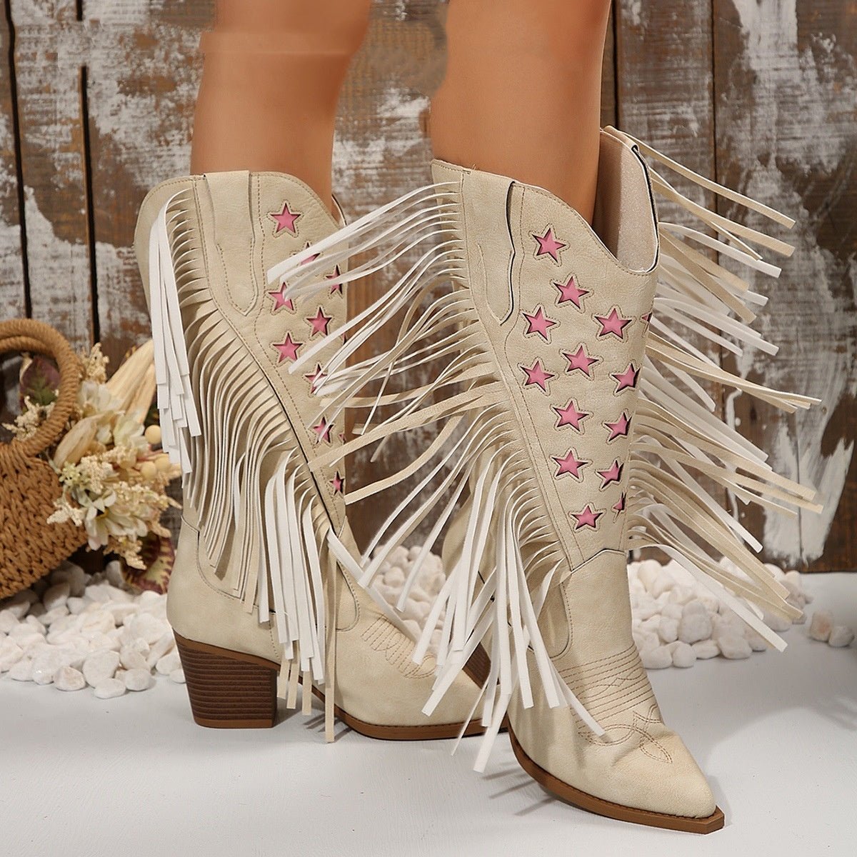 Fashion High Heel Tassel Embroidery Women's Leather Boots | Luxury Home Accessories | Heulog Glow