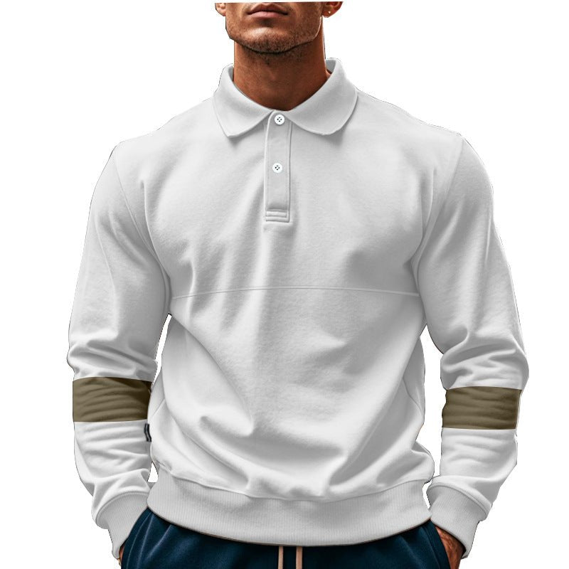 Fashion Long-sleeved Lapel Polo Shirt With Button Men's Loose Casual Sports Top Fall Spring Clothing | Luxury Home Accessories | Heulog Glow
