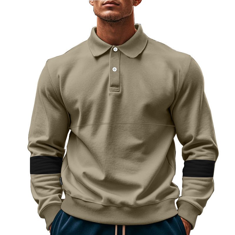 Fashion Long-sleeved Lapel Polo Shirt With Button Men's Loose Casual Sports Top Fall Spring Clothing | Luxury Home Accessories | Heulog Glow