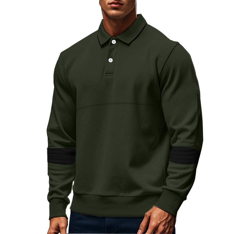 Fashion Long-sleeved Lapel Polo Shirt With Button Men's Loose Casual Sports Top Fall Spring Clothing | Luxury Home Accessories | Heulog Glow