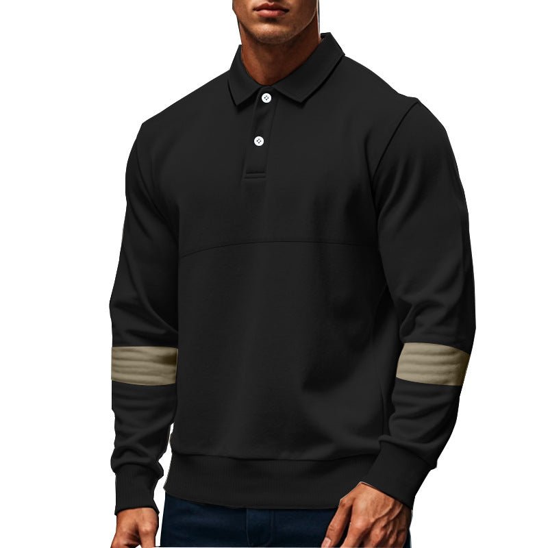 Fashion Long-sleeved Lapel Polo Shirt With Button Men's Loose Casual Sports Top Fall Spring Clothing | Luxury Home Accessories | Heulog Glow