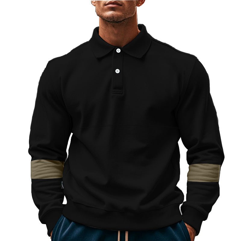 Fashion Long-sleeved Lapel Polo Shirt With Button Men's Loose Casual Sports Top Fall Spring Clothing | Luxury Home Accessories | Heulog Glow