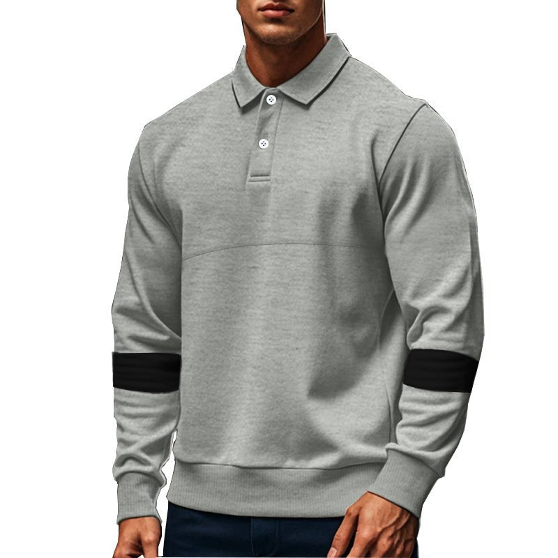Fashion Long-sleeved Lapel Polo Shirt With Button Men's Loose Casual Sports Top Fall Spring Clothing | Luxury Home Accessories | Heulog Glow
