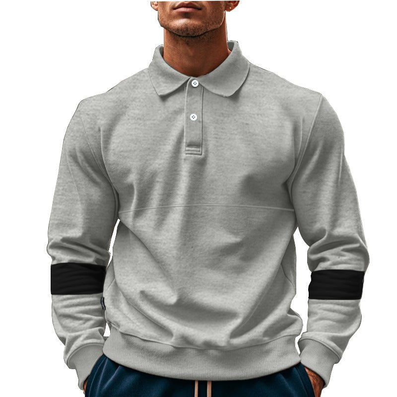 Fashion Long-sleeved Lapel Polo Shirt With Button Men's Loose Casual Sports Top Fall Spring Clothing | Luxury Home Accessories | Heulog Glow