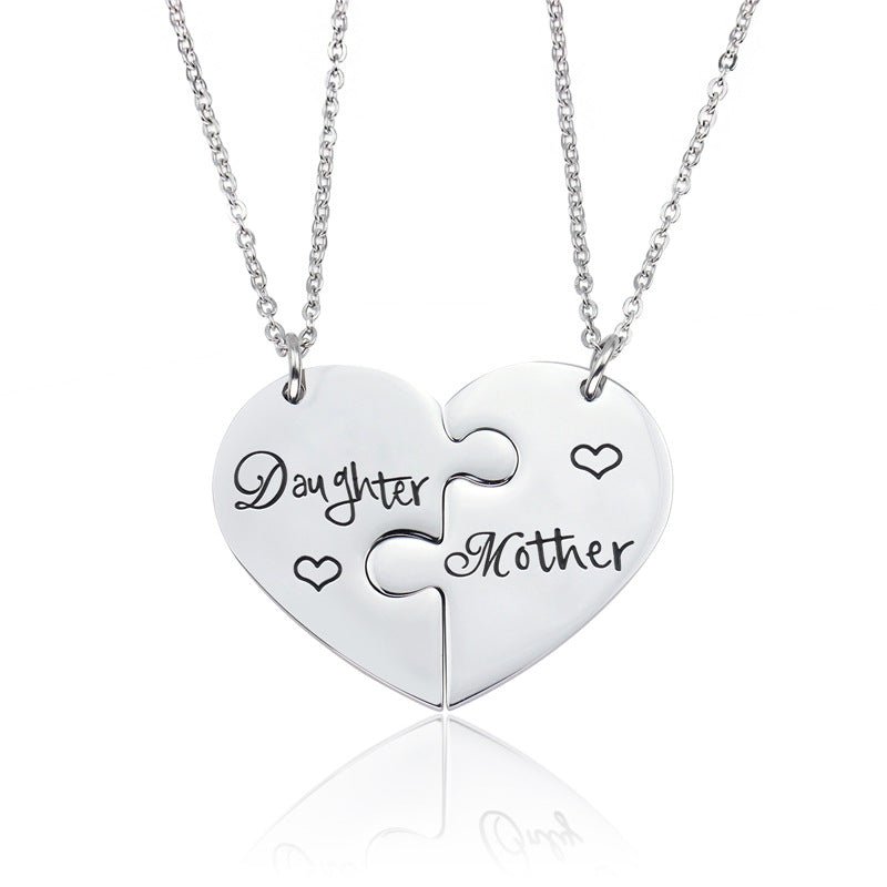 Fashion Mother's Day Gift Mom Daughter Titanium Steel Necklace | Luxury Home Accessories | Heulog Glow