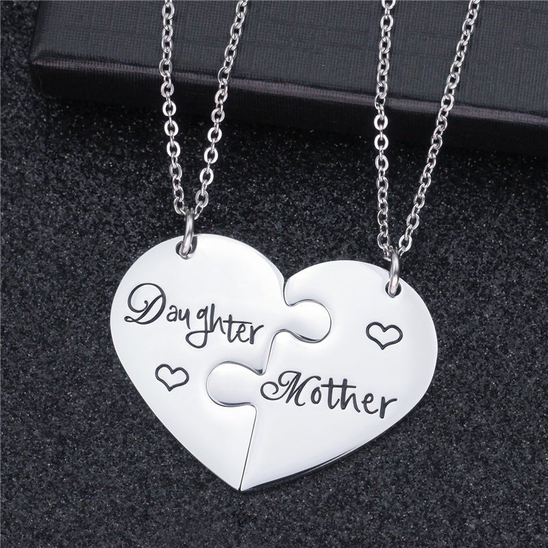 Fashion Mother's Day Gift Mom Daughter Titanium Steel Necklace | Luxury Home Accessories | Heulog Glow