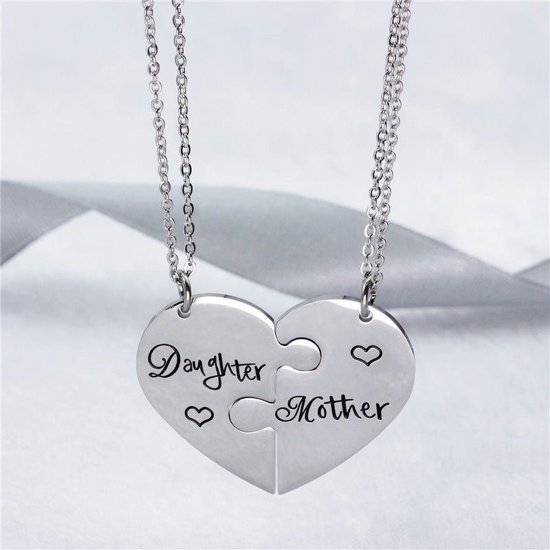 Fashion Mother's Day Gift Mom Daughter Titanium Steel Necklace | Luxury Home Accessories | Heulog Glow