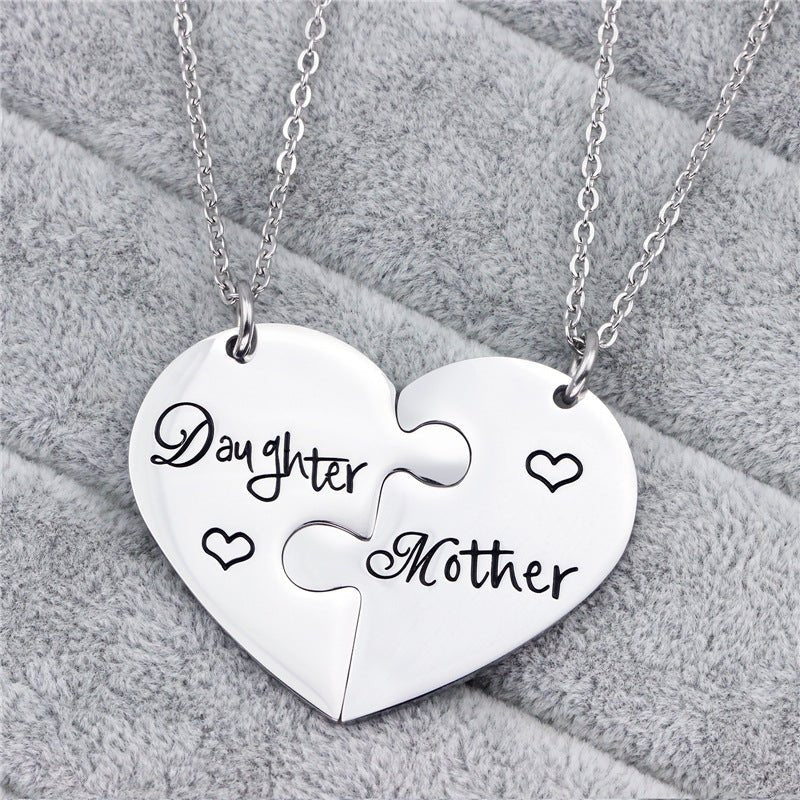 Fashion Mother's Day Gift Mom Daughter Titanium Steel Necklace | Luxury Home Accessories | Heulog Glow