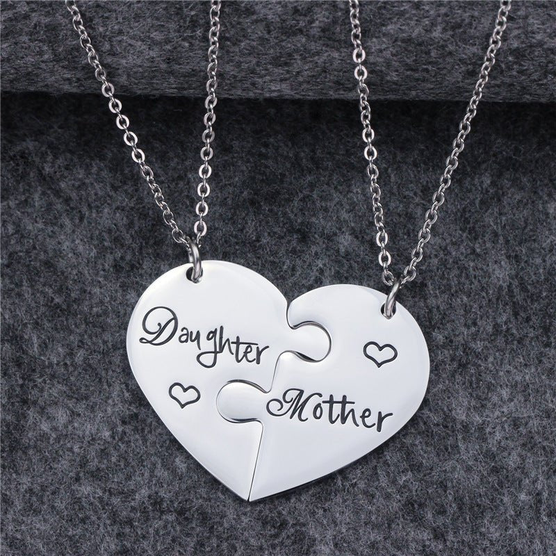 Fashion Mother's Day Gift Mom Daughter Titanium Steel Necklace | Luxury Home Accessories | Heulog Glow