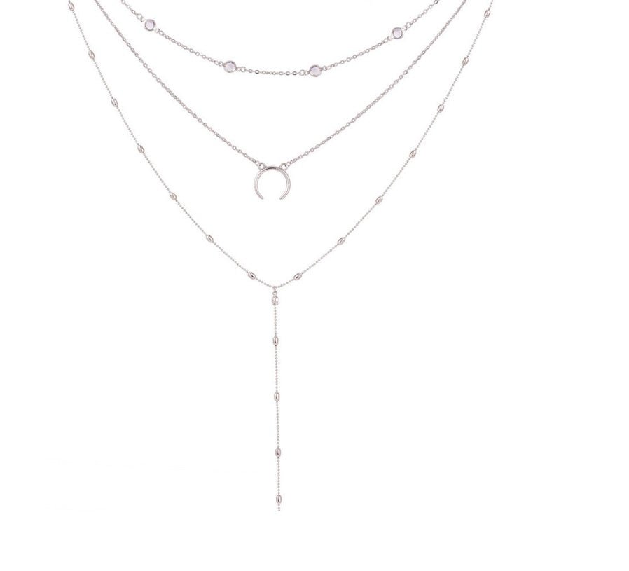 Fashion Multilayer Crescent Moon Choker Necklace With Bead Chain Initial Necklace Pendant On Neck Beads For Jewelry Making | Luxury Home Accessories | Heulog Glow