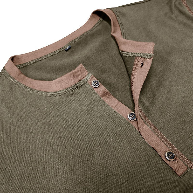 Fashion Short-sleeved Polo Shirt Summer Button V-neck T-shirt Tops Mens Clothing | Luxury Home Accessories | Heulog Glow