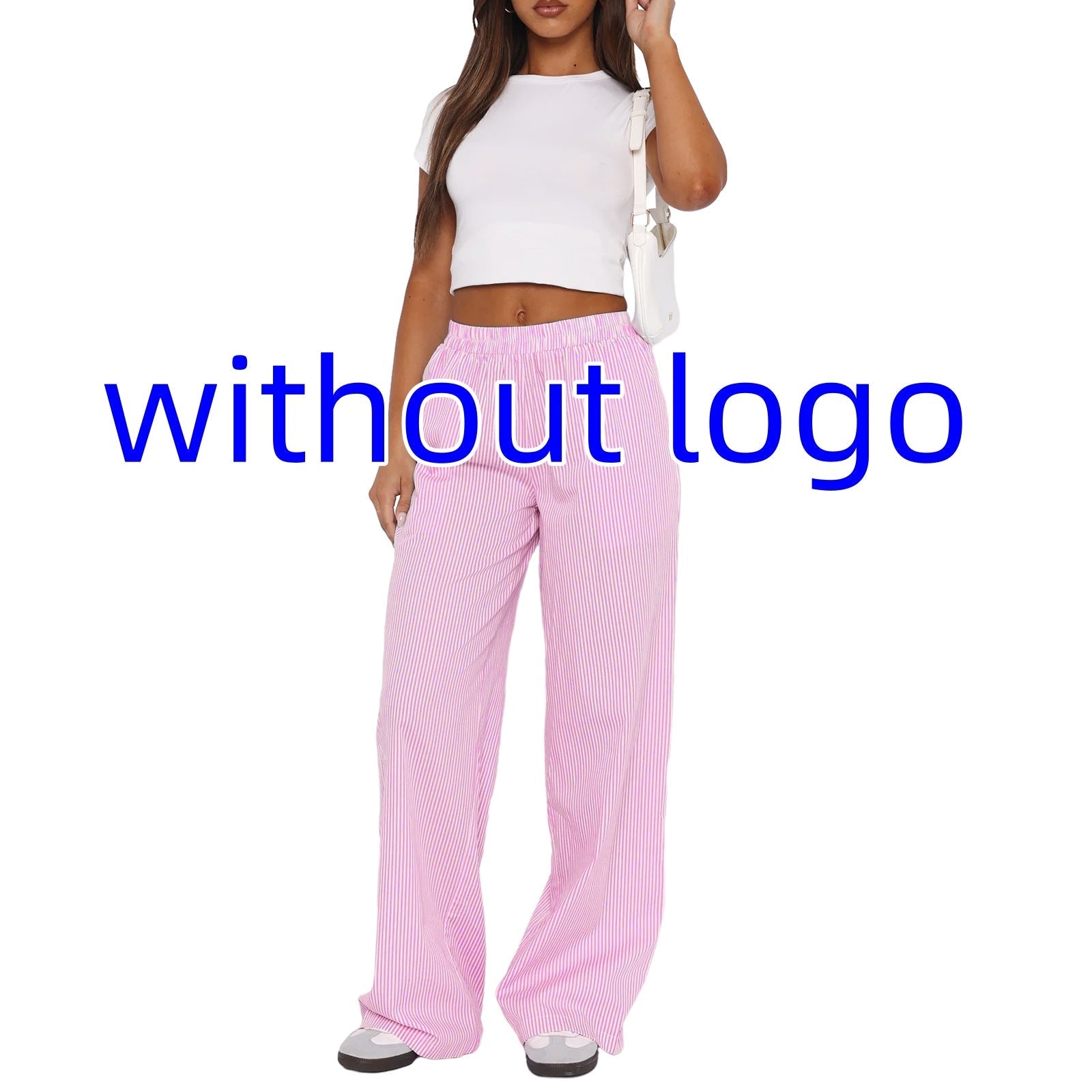 Fashion Y2K Striped Straight Trousers Summer Elastic High Waist Wide Leg Pants For Women | Luxury Home Accessories | Heulog Glow