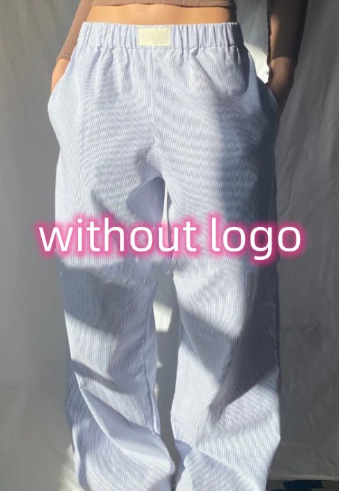 Fashion Y2K Striped Straight Trousers Summer Elastic High Waist Wide Leg Pants For Women | Luxury Home Accessories | Heulog Glow
