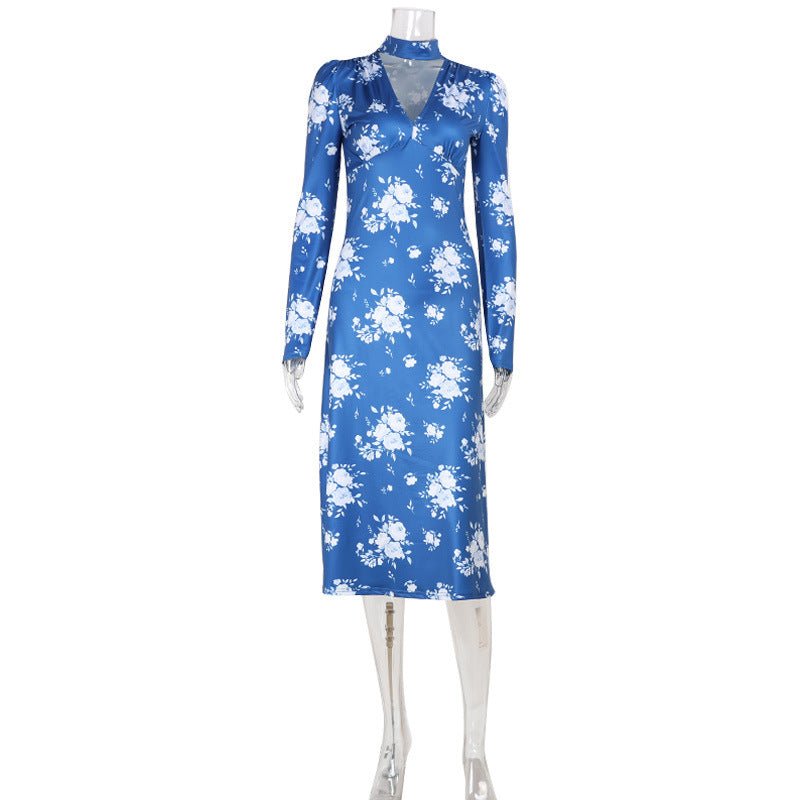 Fashionable And Elegant V-Neck Long-Sleeve Waist-Cinching Slimming Dress For Women | Luxury Home Accessories | Heulog Glow