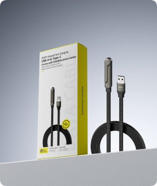 Fast Charging Foldable Bracket Data Cable 2-in-1 Data Wire Foldable Phone Tablet Stand Type-C To Type-C USB-A To Type-C | Luxury Home Accessories | Heulog Glow