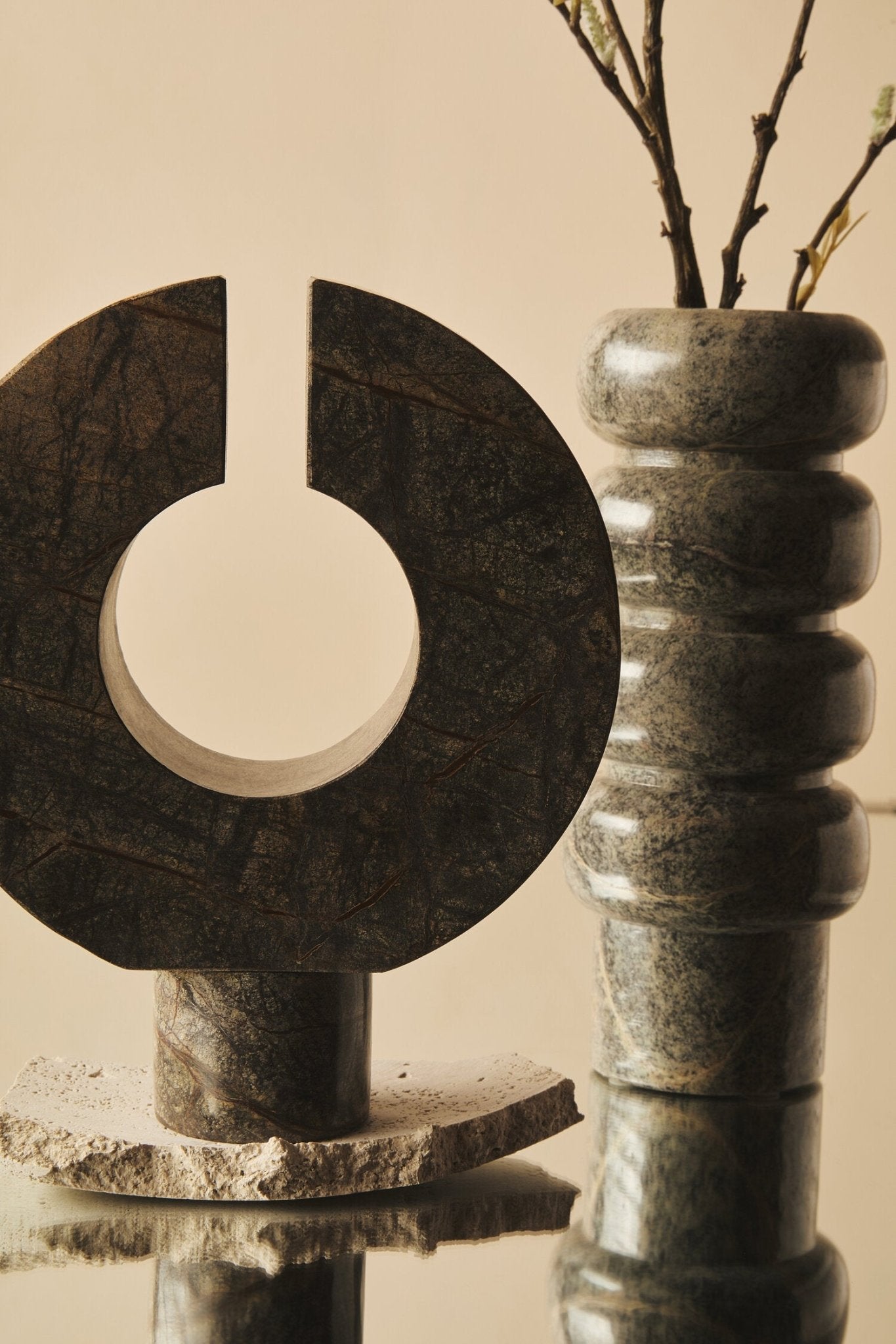 Fazio Forest Green Marble Vase | Luxury Home Accessories | Heulog Glow