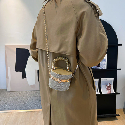 Women's Fashion All-matching Rhinestone Fashion Bucket Bag