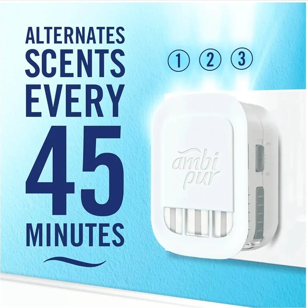 Febreze 3Volution Air Freshener Plug-In Starter Kit + 4 Refills (20ml x 4) – Pet Odour Eliminator | Luxury Home Accessories | Heulog Glow