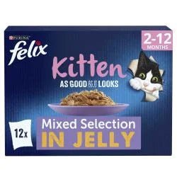 Felix As Good As It Looks Kitten Fish Selection in Jelly 48 Pack | Luxury Home Accessories | Heulog Glow