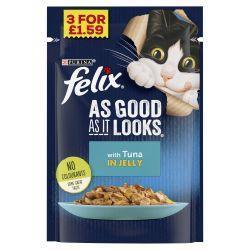 FELIX AS GOOD AS IT LOOKS Tuna in Jelly 3 FOR £1.59 | Luxury Home Accessories | Heulog Glow
