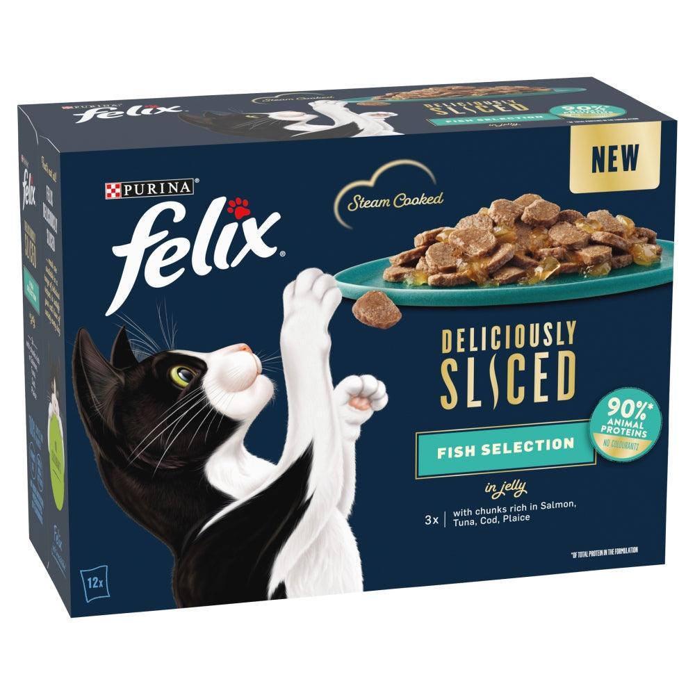 Felix Deliciously Sliced Ocean Fish Selection in Jelly 4 x 12 x 80g | Luxury Home Accessories | Heulog Glow