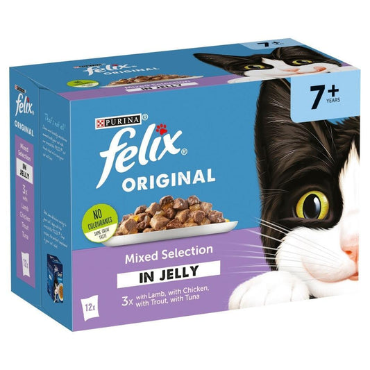 Felix Pouch 7+ Mixed Selection (Lamb) in Jelly 12 x 100g | Luxury Home Accessories | Heulog Glow