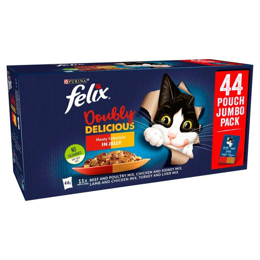 Felix Pouch As Good As It Looks Doubly Delicious Meat in Jelly 88 x 100g | Luxury Home Accessories | Heulog Glow