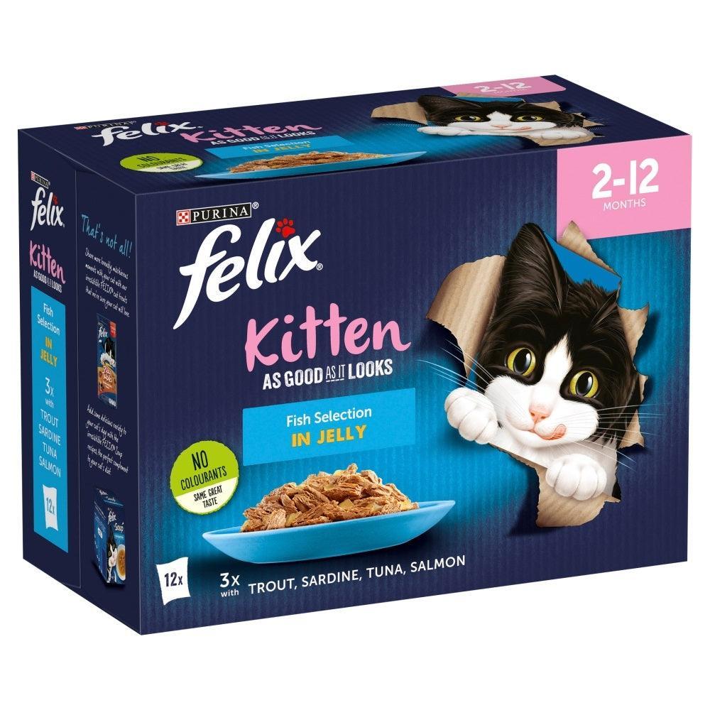 Felix Pouch As Good As It Looks Kitten Fish 12 x 100g | Luxury Home Accessories | Heulog Glow