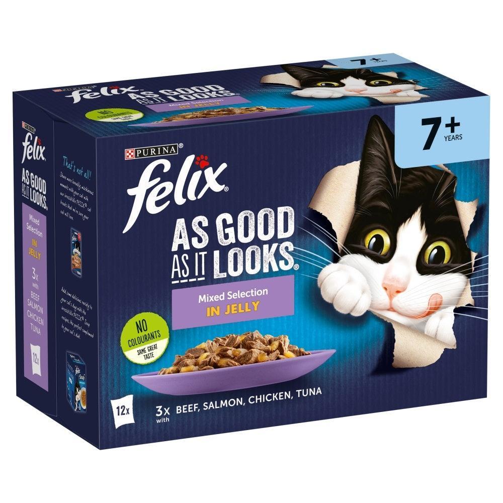 Felix Pouch As Good As It Looks Senior Mixed Selection in Jelly 12 x 100g | Luxury Home Accessories | Heulog Glow