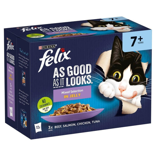 Felix Pouch As Good As It Looks Senior Mixed Selection in Jelly 12 x 100g | Luxury Home Accessories | Heulog Glow