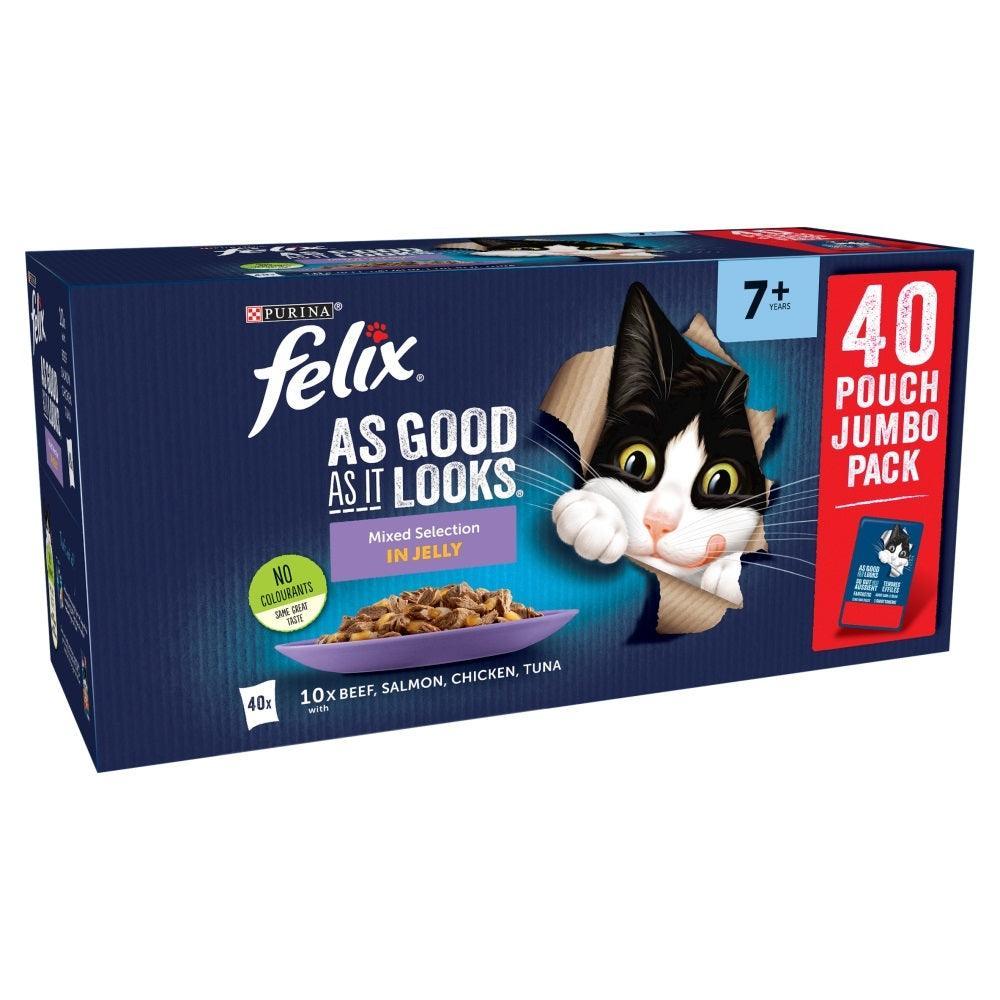 Felix Pouch As Good As It Looks Senior Mixed Selection in Jelly 40 x 100g | Luxury Home Accessories | Heulog Glow