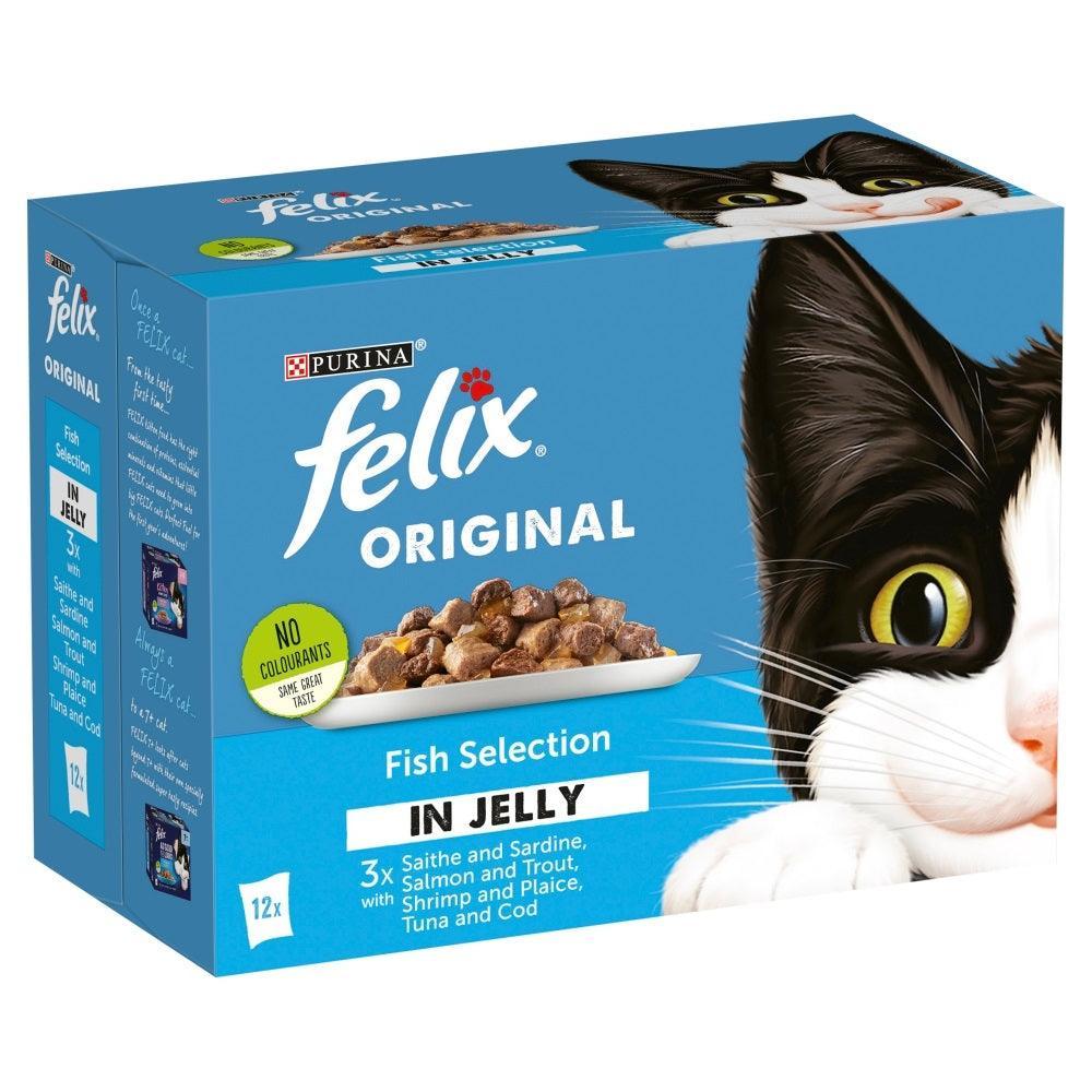 Felix Pouch Fish Selection in Jelly 12 x 100g | Luxury Home Accessories | Heulog Glow