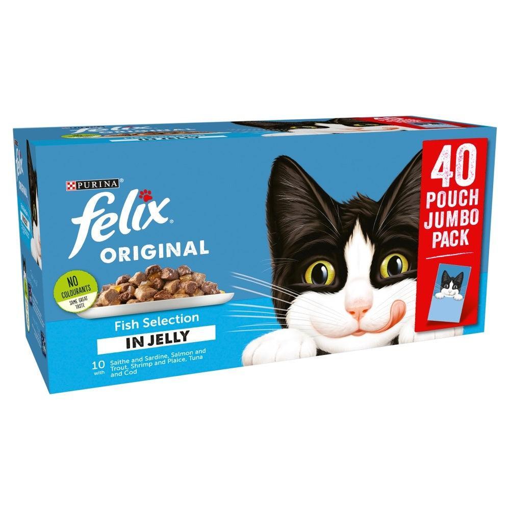 Felix Pouch Fish Selection in Jelly 40 x 100g | Luxury Home Accessories | Heulog Glow
