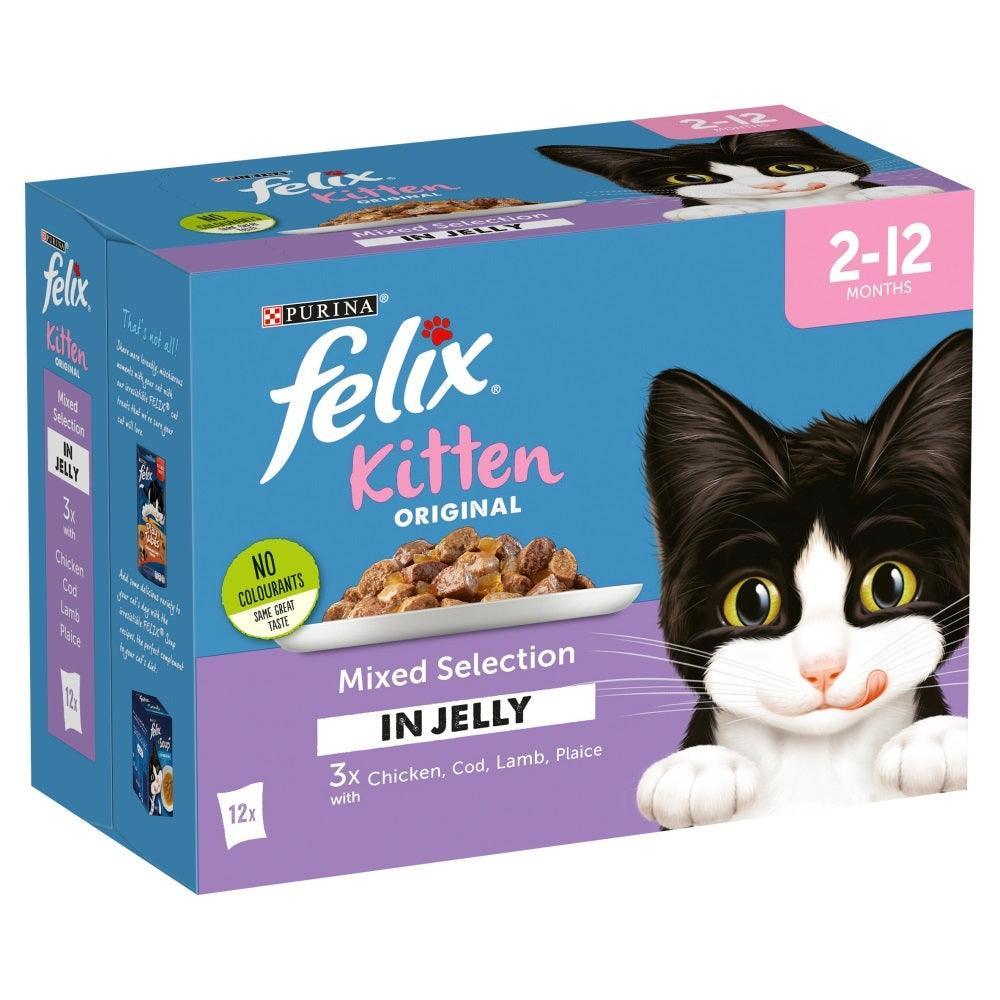 Felix Pouch Kitten Mixed Selection (Chicken) in Jelly 12 x 100g | Luxury Home Accessories | Heulog Glow